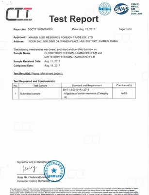 اجتازت شهادة FDA لامعة / ماتي White BOPP للتصفيح الحراري فيلم